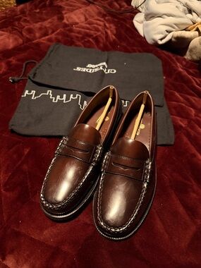 Sebago Brown Leather Classic Dan Loafers Size 38